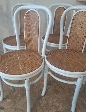 4 chaises bistrot cannage